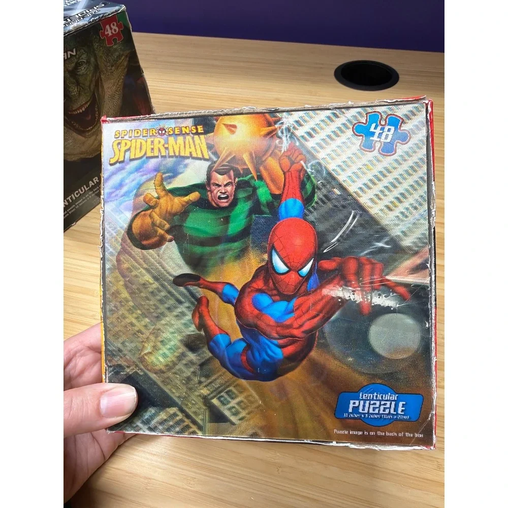 Lot of 4 Marvel Lenticular Puzzles Avengers Spider-Man Complete Cardinal
